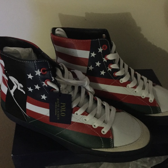 POLO-RALPH LOREN MEN'S PATCH SNEAKERS - Picture 2 of 3